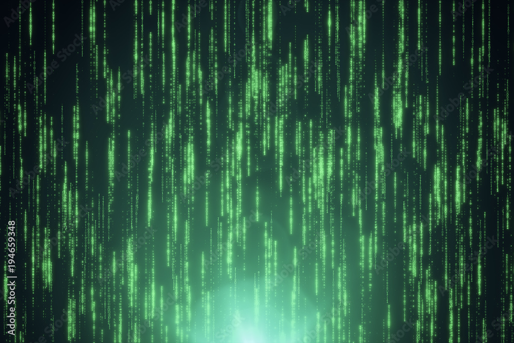 Poster abstract background of binary code 3d illustration