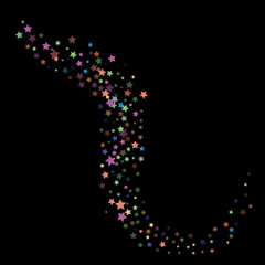 Glitter Vector Falling Stars Pattern. Carnival Festival Confetti Celebration Border. Christmas, New Year, Birthday, Music Firework. Modern Gift Voucher Glitter Vector Falling Stars Pattern.