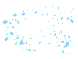 Sparkling Winter Vector Blue Tinsel Confetti. Birthday, Christmas, New Year Party Celebration Firework Decor. Falling Down Fairy Festival Blue Foil Tinsel Vector Confetti. Modern Gift Voucher Border