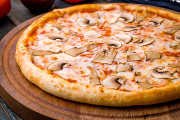 pizza with mushrooms