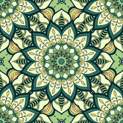 Hand drawn ornamental seamless pattern. Vector Illustration
