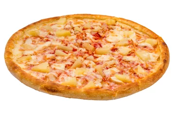 Fotobehang Pizzeria pizza Hawaiiaans isolaat