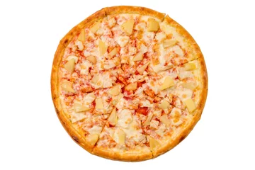 Peel and stick wallpaper Pizzeria pizza Hawaiian isolate