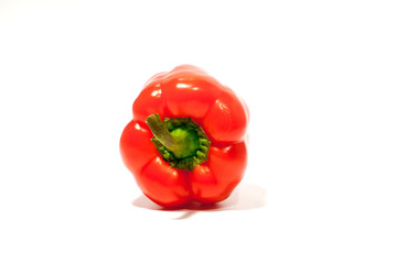 red pepper bell peppers sweet pepper fresh natural with vitamins for diet food vegetarian salad isolated on white background