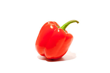 red pepper bell peppers sweet pepper fresh natural with vitamins for diet food vegetarian salad isolated on white background