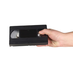 kaseta vhs video w ręku