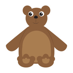Colored teddy bear toy icon