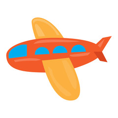 Colored airplane toy icon