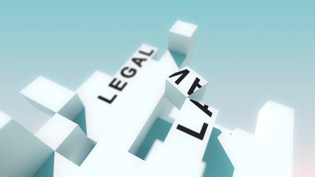Regulation words animated with cubes