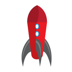 Colored rocket ship toy icon