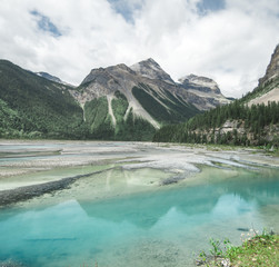 Kenny Lake on the trail to Berg Lake in Mt Robson Provincial Park BC
