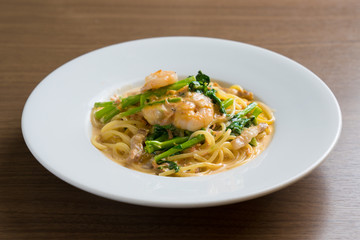 菜の花トマトクリームパスタ