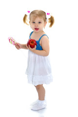 Little girl with apple