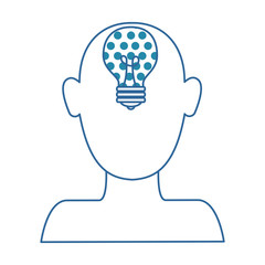 profile with bulb light idea vector illustration design