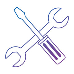 wrench key and screwdriver vector illustration design