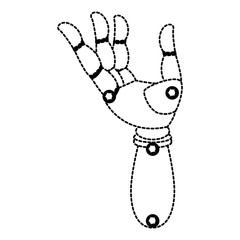 robot hand humanoid icon vector illustration design