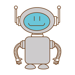 technological robot character icon vector illustration design