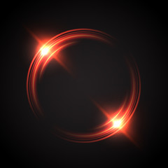 Abstract glowing circles. Bright and brilliant halo. Light optical effect. Vector illustration