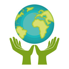 go green world planet vector illustration design