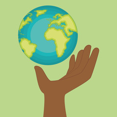 go green world planet vector illustration design