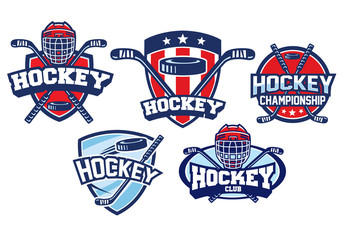 Naklejka premium hockey badge design set