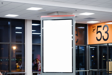 blank advertising billboard at airport.