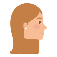 beautiful woman head avatar character vector illustration design