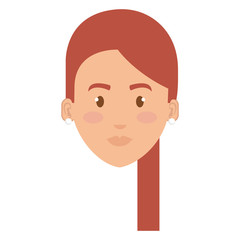 beautiful woman head avatar character vector illustration design