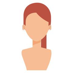 beautiful and young woman shirtless character vector illustration design