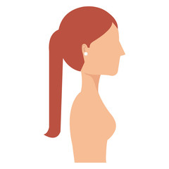 beautiful and young woman shirtless character vector illustration design