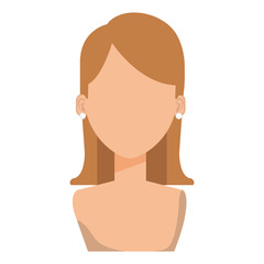 beautiful and young woman shirtless character vector illustration design