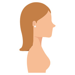 beautiful and young woman shirtless character vector illustration design