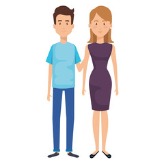 Fototapeta premium couple lovers avatars characters vector illustration design