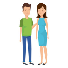 couple lovers avatars characters vector illustration design