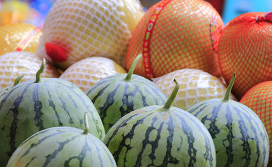 Various fruits in fruit shop