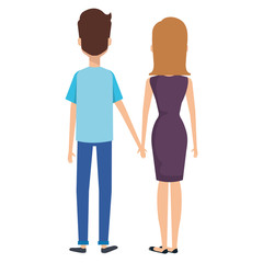 couple lovers avatars characters vector illustration design