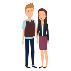 Fototapeta premium couple lovers avatars characters vector illustration design