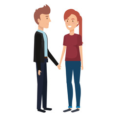 couple lovers avatars characters vector illustration design