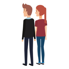 Fototapeta premium couple lovers avatars characters vector illustration design