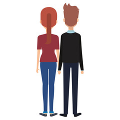 couple lovers avatars characters vector illustration design