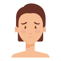 beautiful and young woman shirtless character vector illustration design