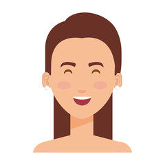 beautiful and young woman shirtless character vector illustration design