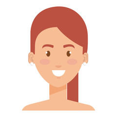 beautiful and young woman shirtless character vector illustration design