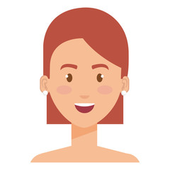 beautiful and young woman shirtless character vector illustration design
