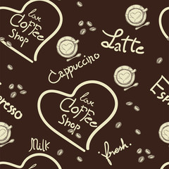 pattern coffee shop graphic design background objects