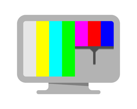 tv screen with colorful test pattern clip art preview