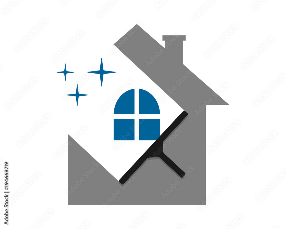 Canvas Prints cleaning wiper the sparkle house home window image vector icon