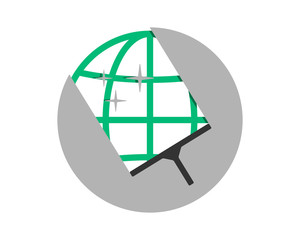cleaner globe earth sphere sparkling image vector icon