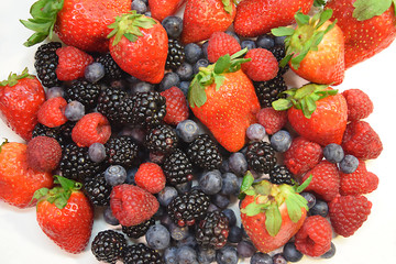 Assorted Group of Berries and Red and Green Grapes, Blueberries, Blackberries, Strawberries, Raspberries, Organic Healthy Fruit