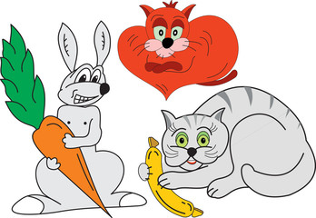 The cat and the rabbit